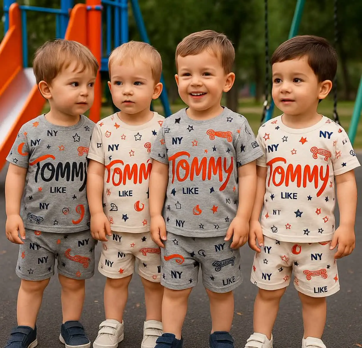 🧶 پسرانه تیشرت شلوارک فول چاپ