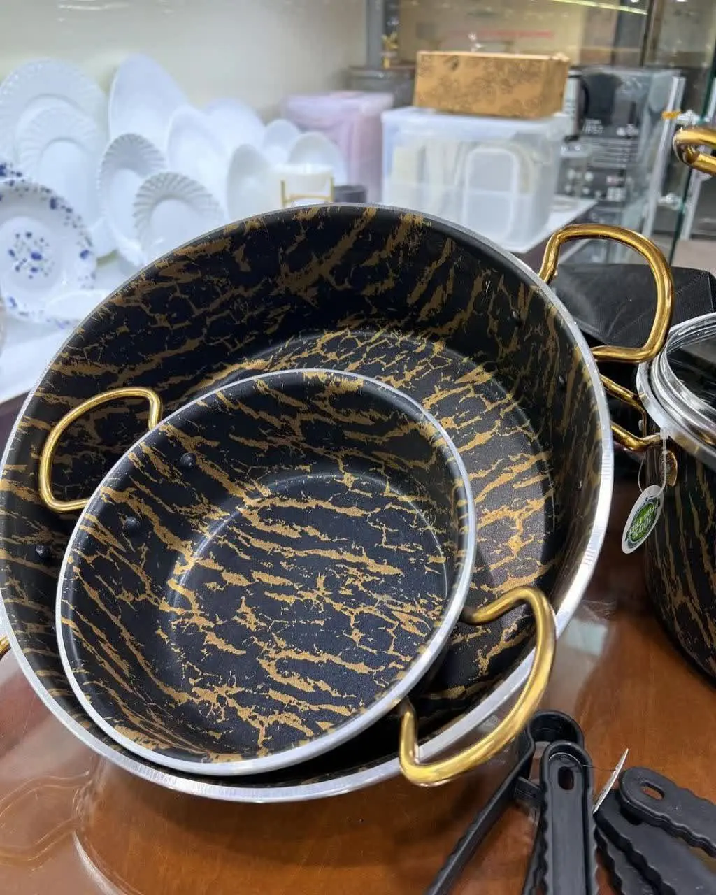 سرویس قابلمه ۱۹ پارچه دو رو گرانیت 
