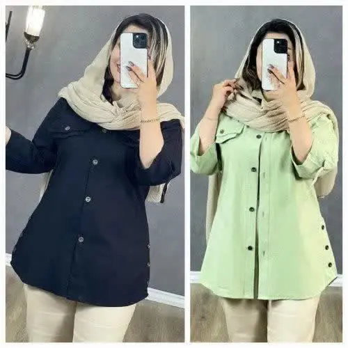 نام: مانتو بغل دکمه کتان 
