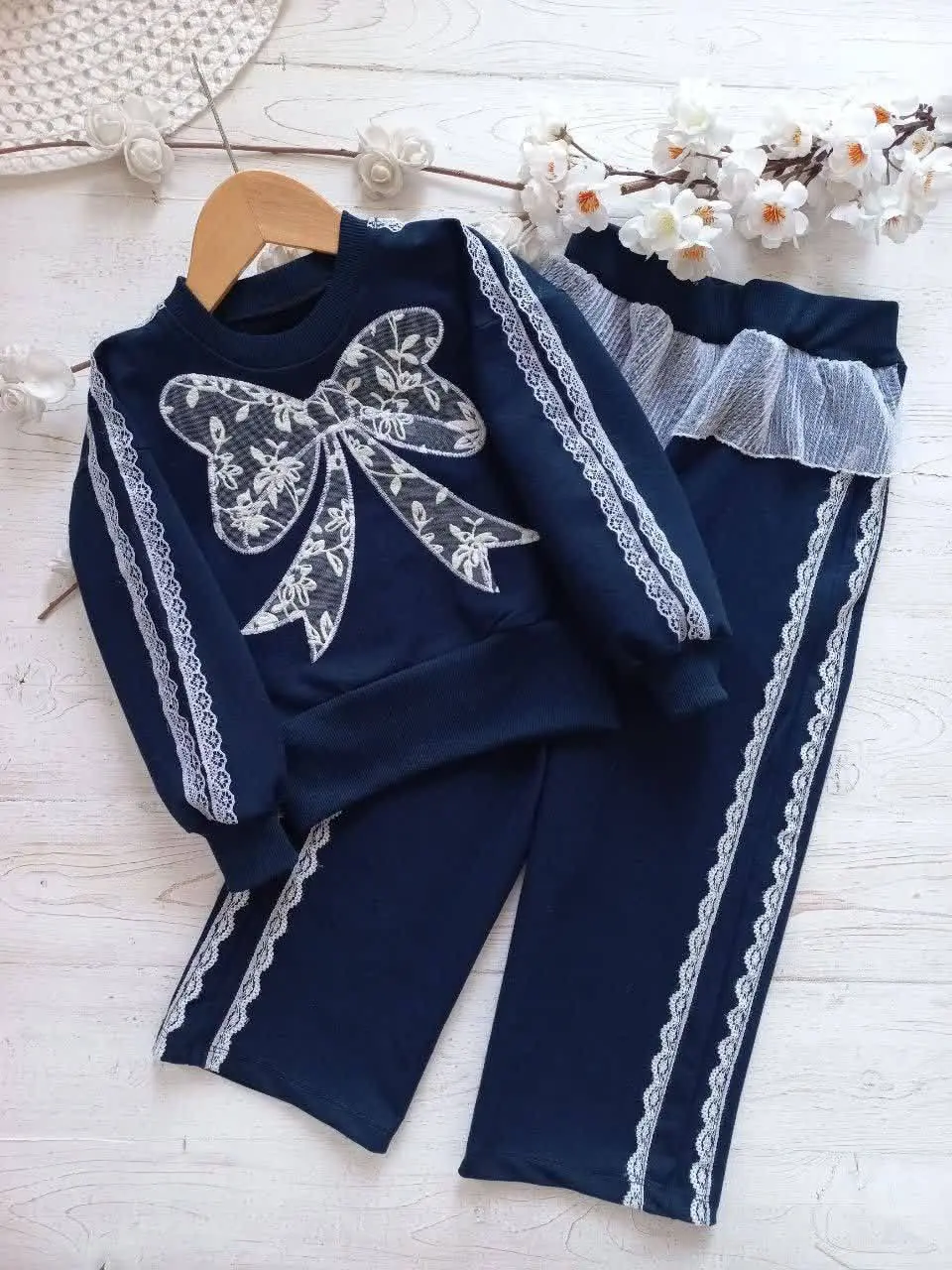 🎀🎀ست دخترانه پاپیون گیپوری