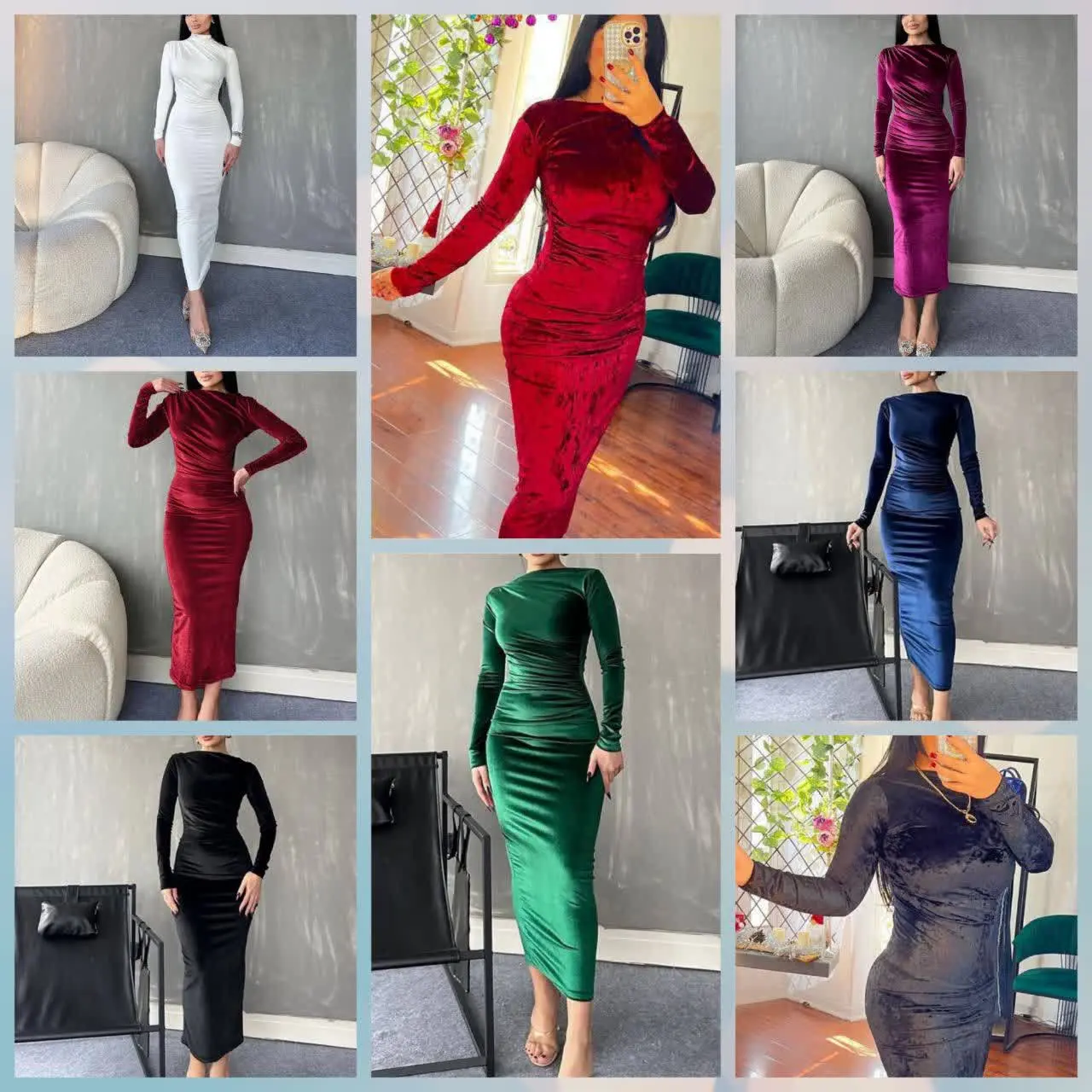 پیراهن بلند مخمل😍
