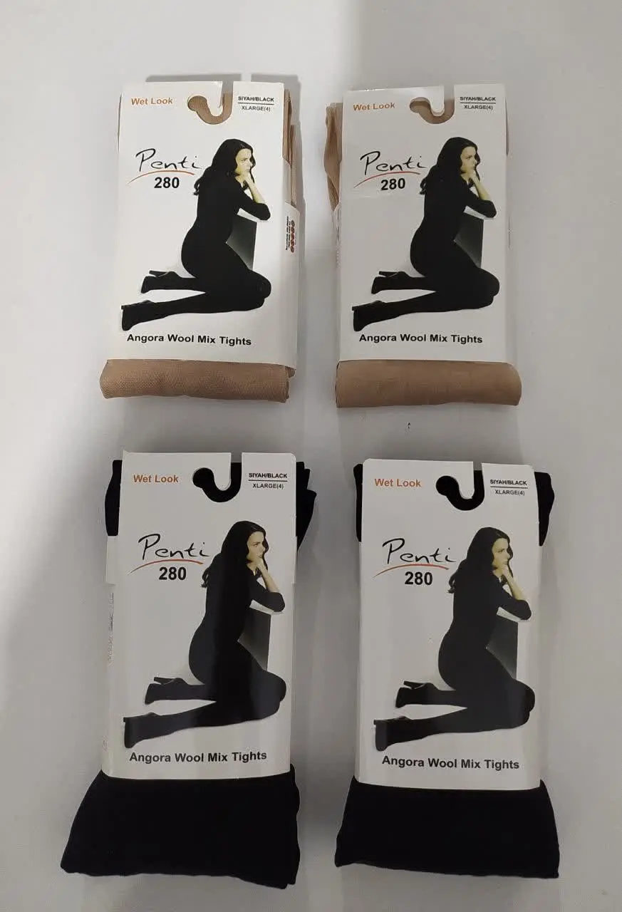 جوراب شلواری مشکی و کرم