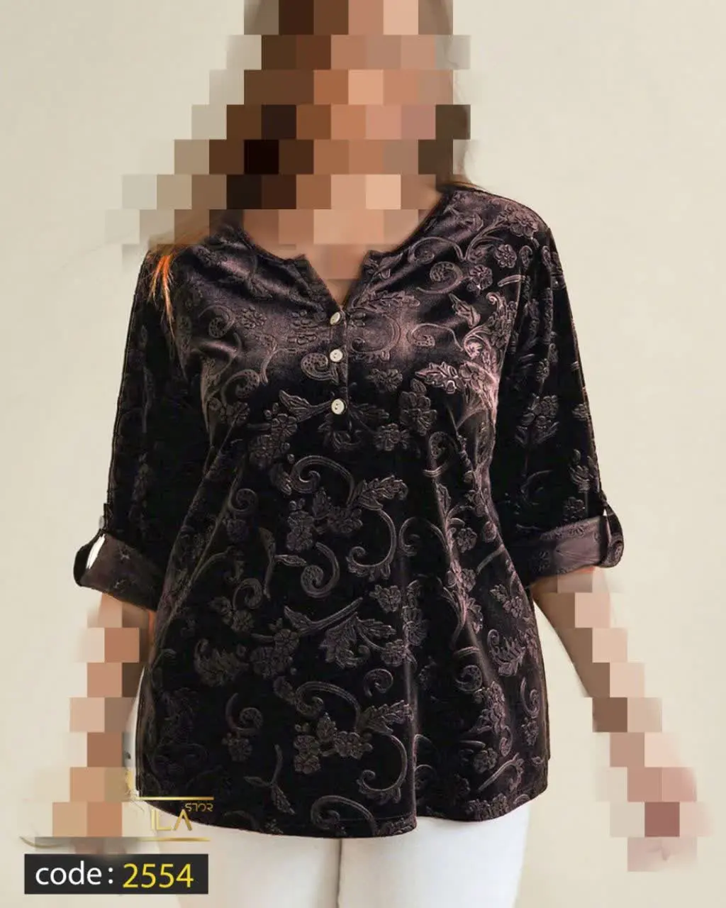 ارسال رایگان 🔅شومیز مخمل آستین پاگن دار
