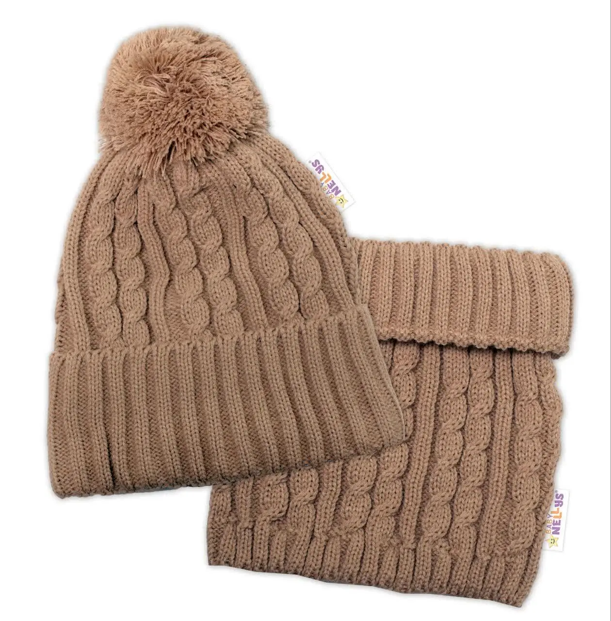 کلاه و گردنی پوم دار دخترانه
