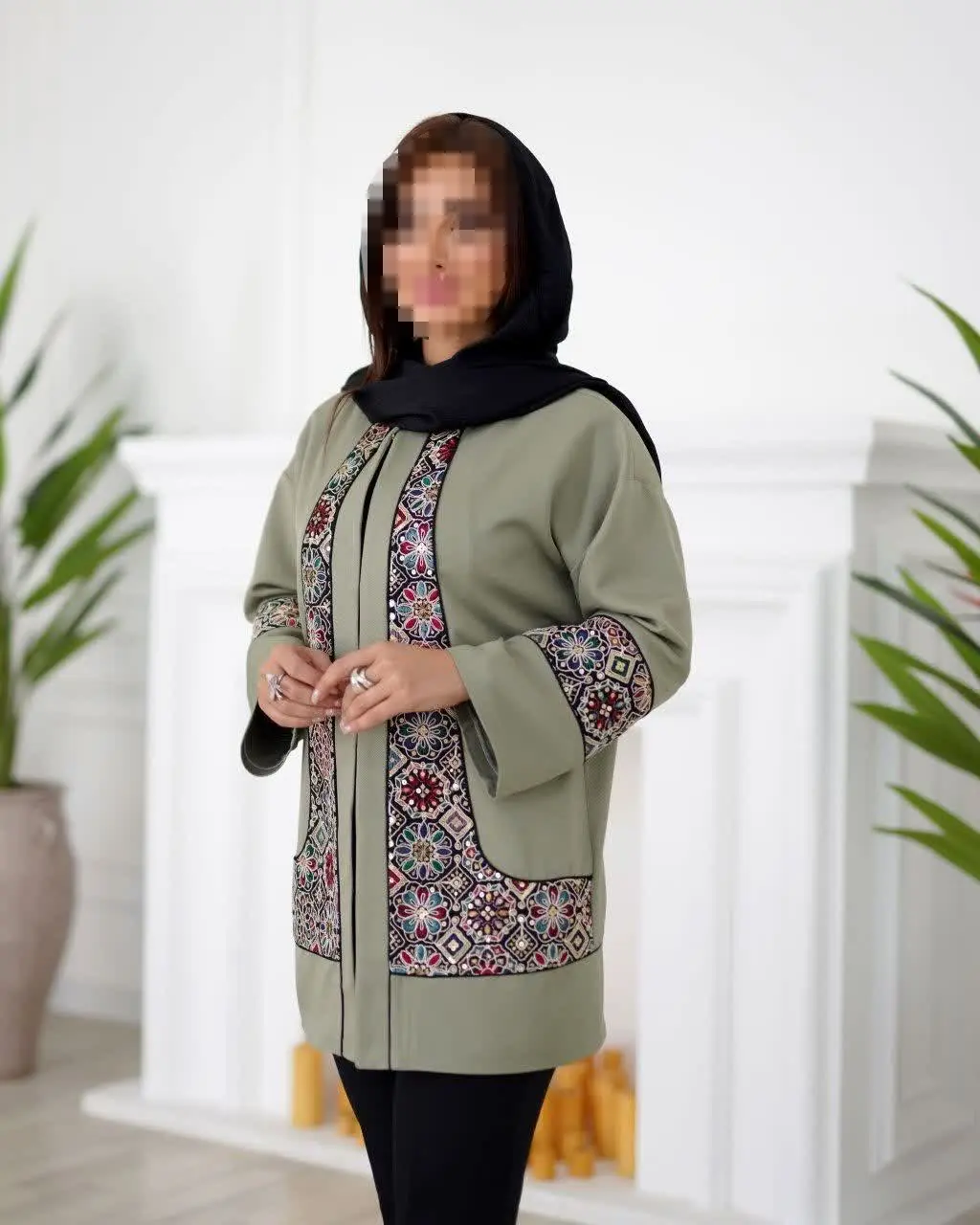 🌻کت یقه گرد مدل آنیل
