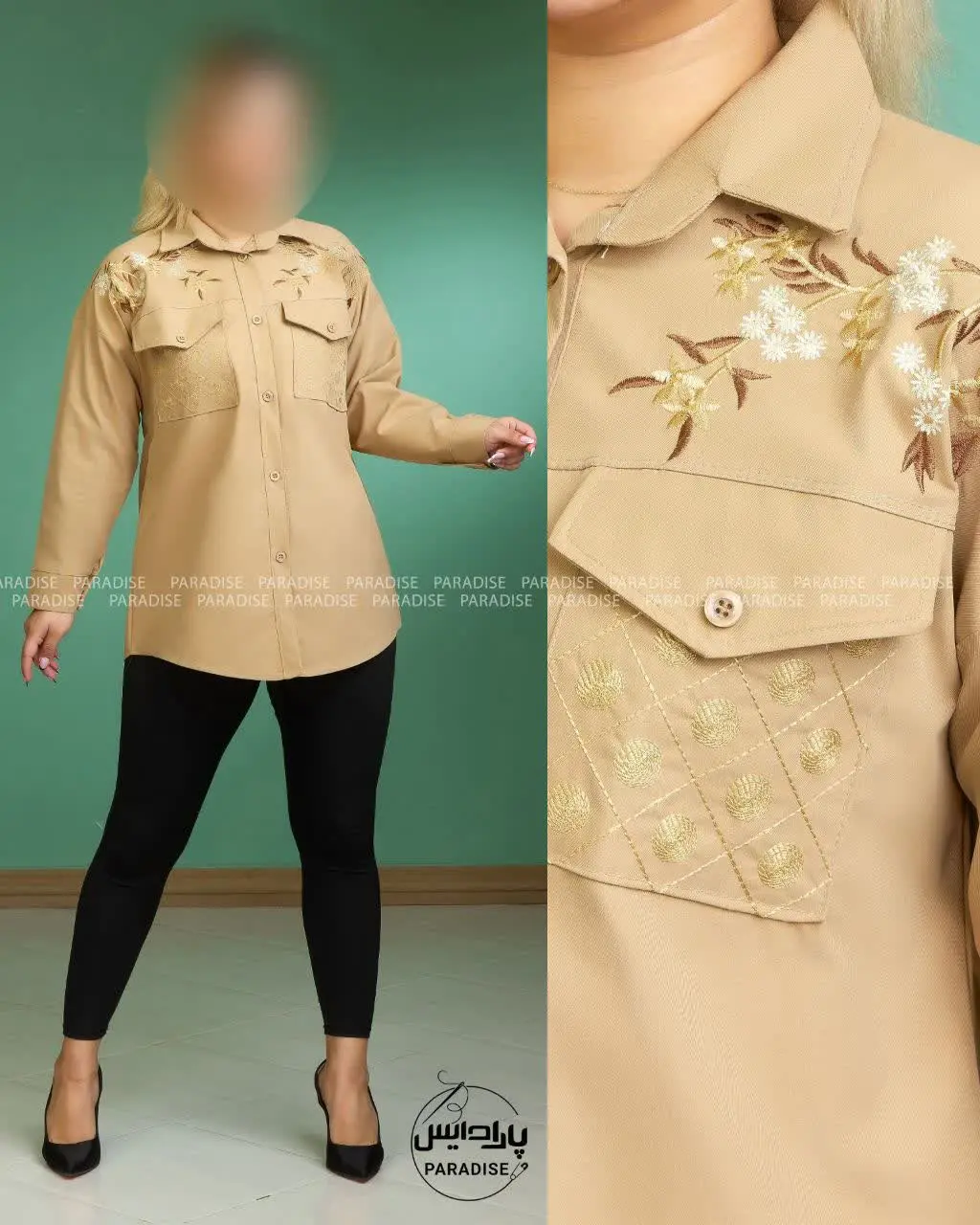 👚 مانتو جیب گلدوزی دایره