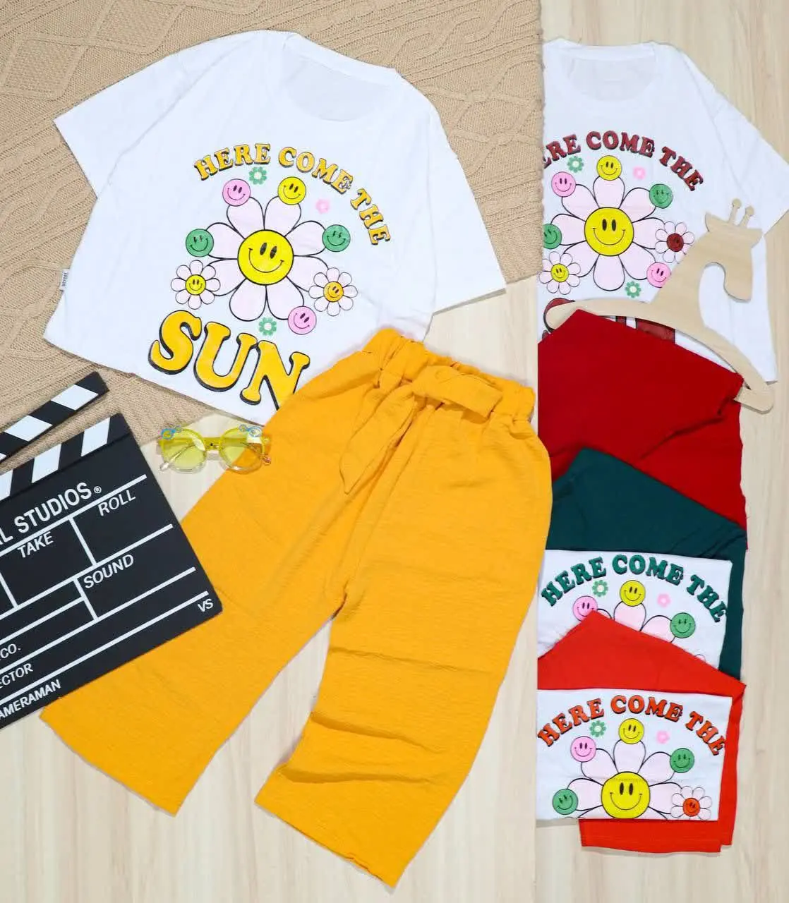 👫کراپ و شلوار ابروبادی آفتابگردون 👫
