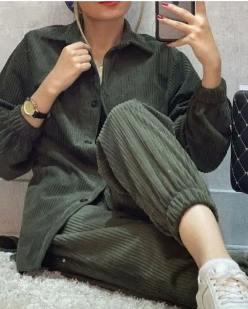 🔥نام: حرااااج ست مانتو شلوار مخمل کبریتی🔥
