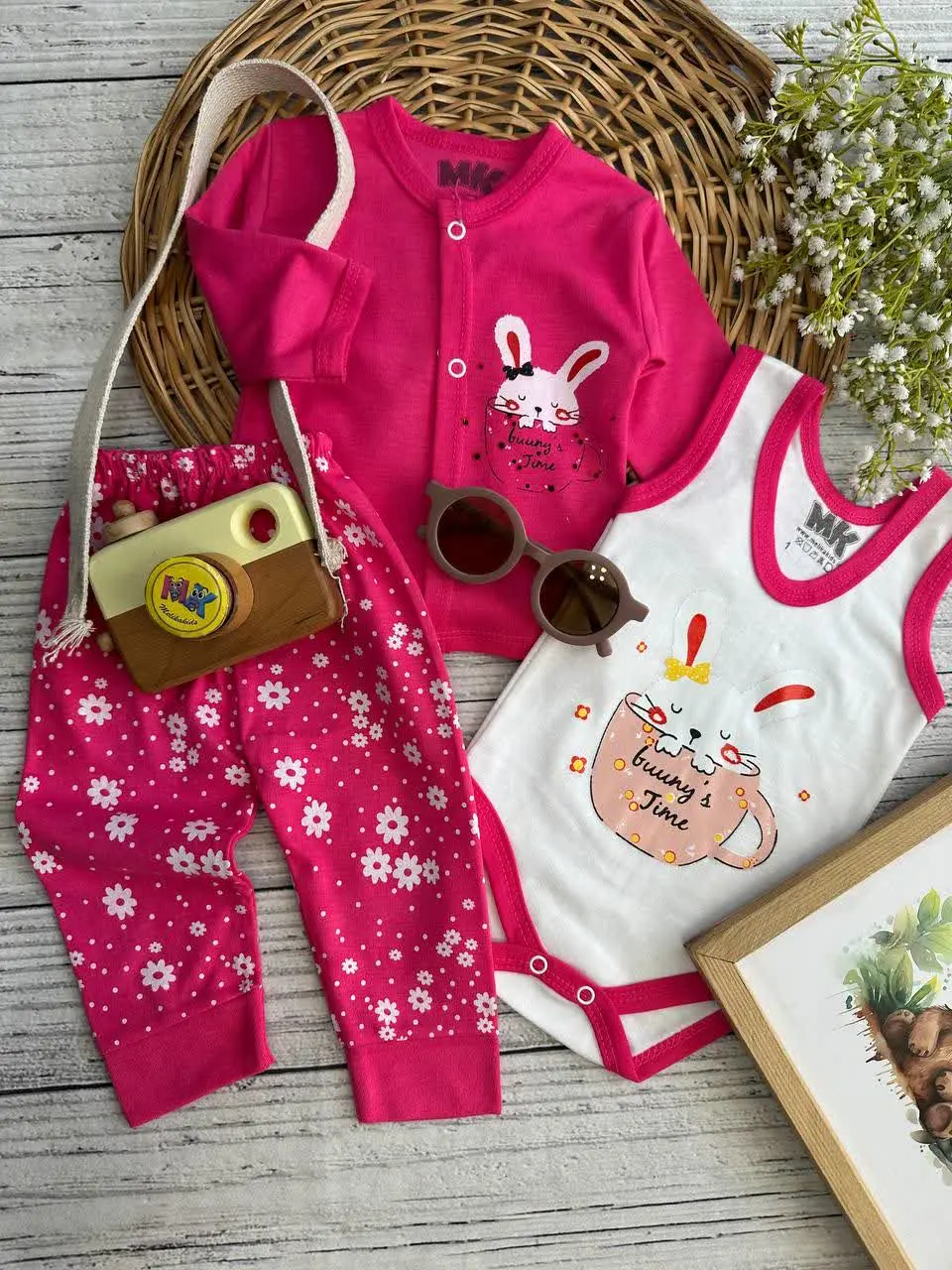 سه تکه خرگوش فنجان سرخابی نوزادی و کودک کد ۱۱۷۲۸۴ 
