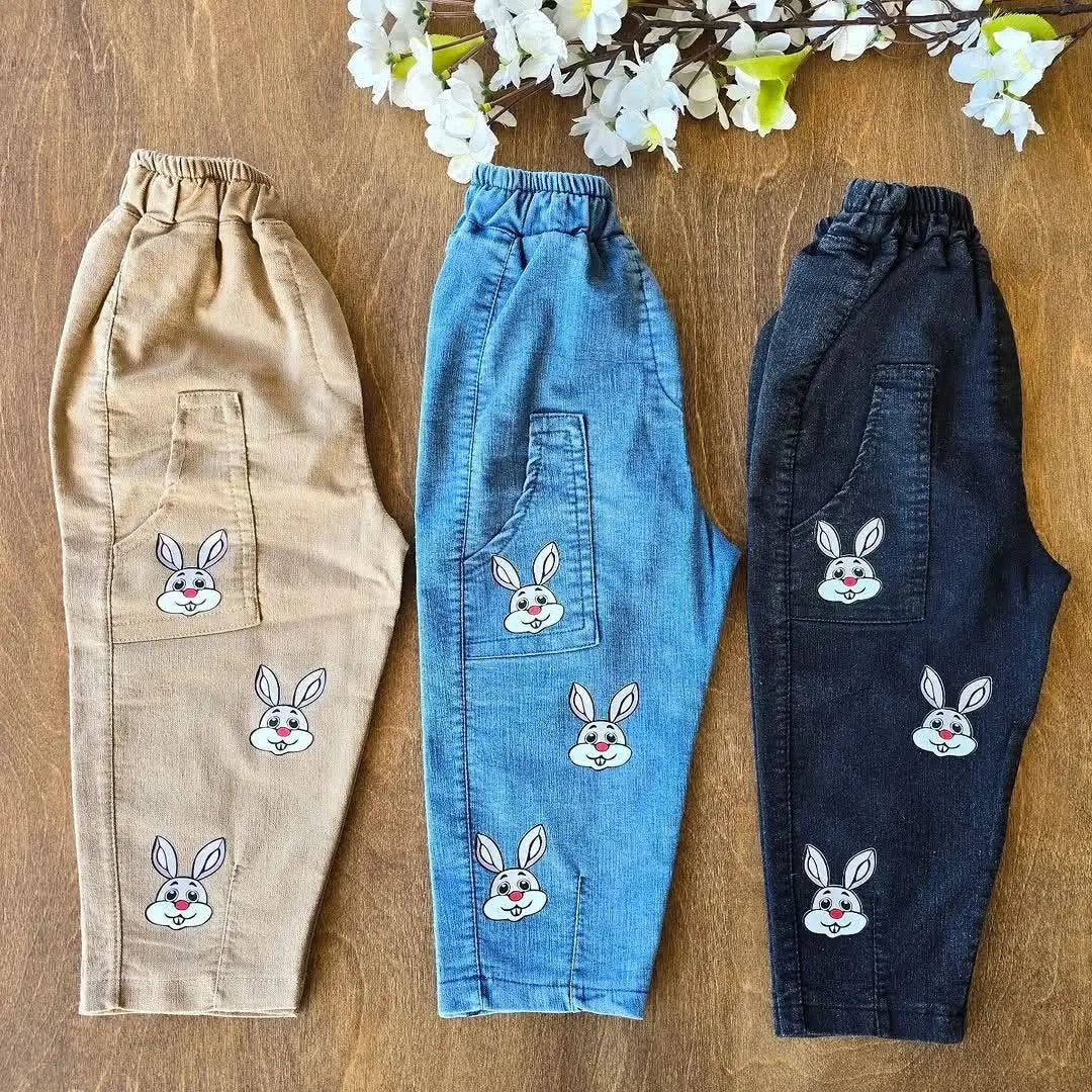 شلوار لی مام فیت خرگوش 
