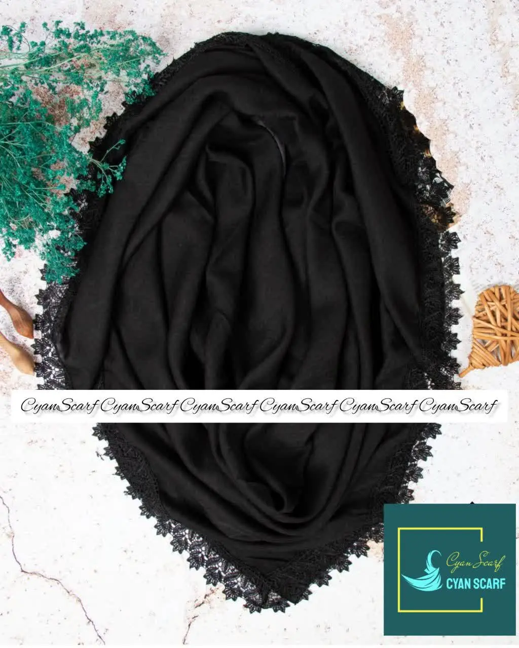 ◼️ روسری نخی اسپان حاشیه گی...