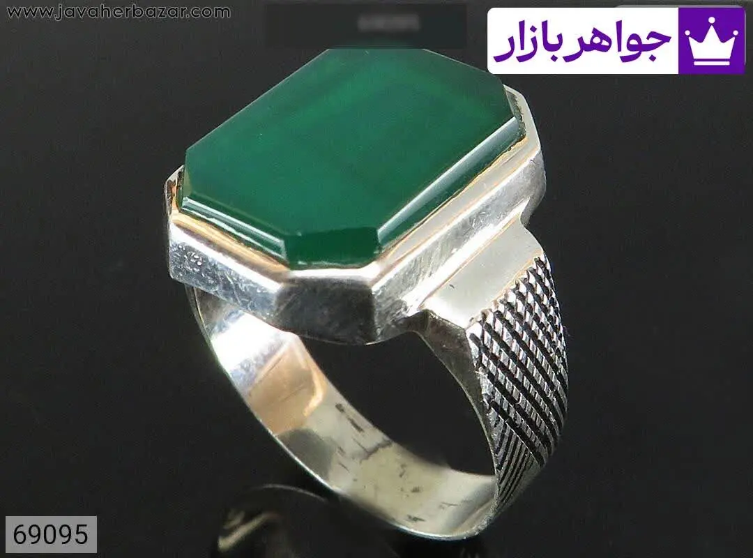 انگشتر نقره عقیق سبز حرز ۱۴...