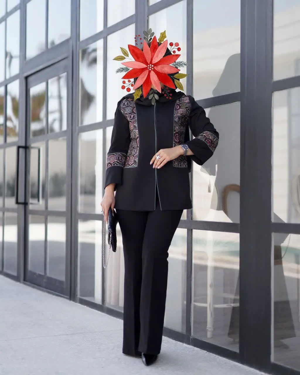 👗 کت یقه گرد مدل ماهلین
