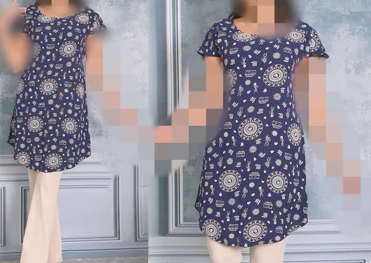 سارافون آستین سرخود نخی 
