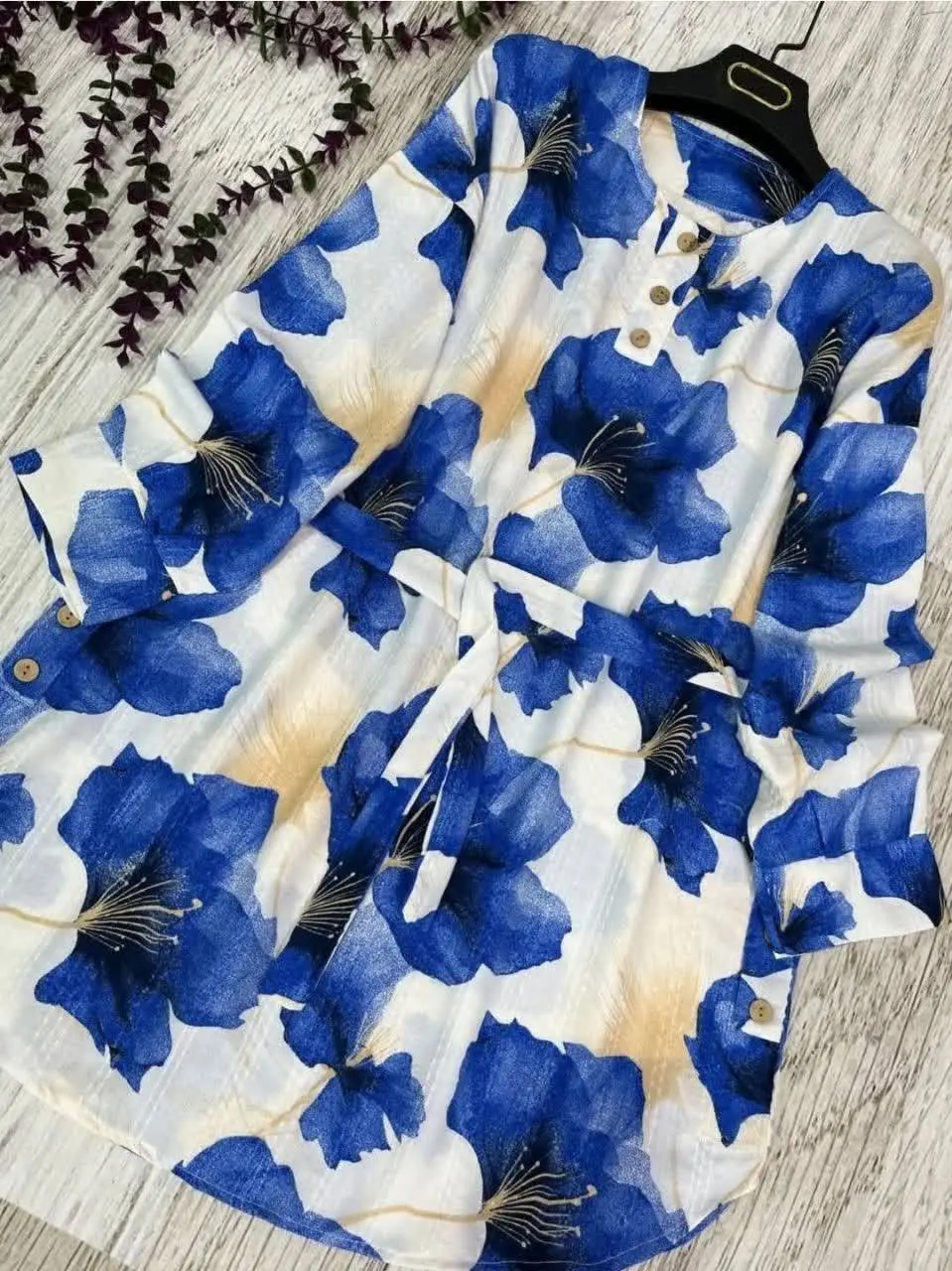 💥 #تونیک یقه گرد دکمه دار
