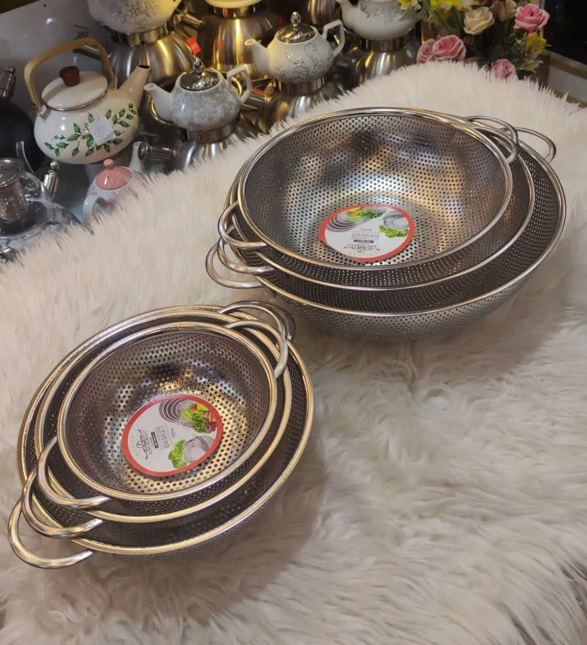 آبکش استیل دسته دار
