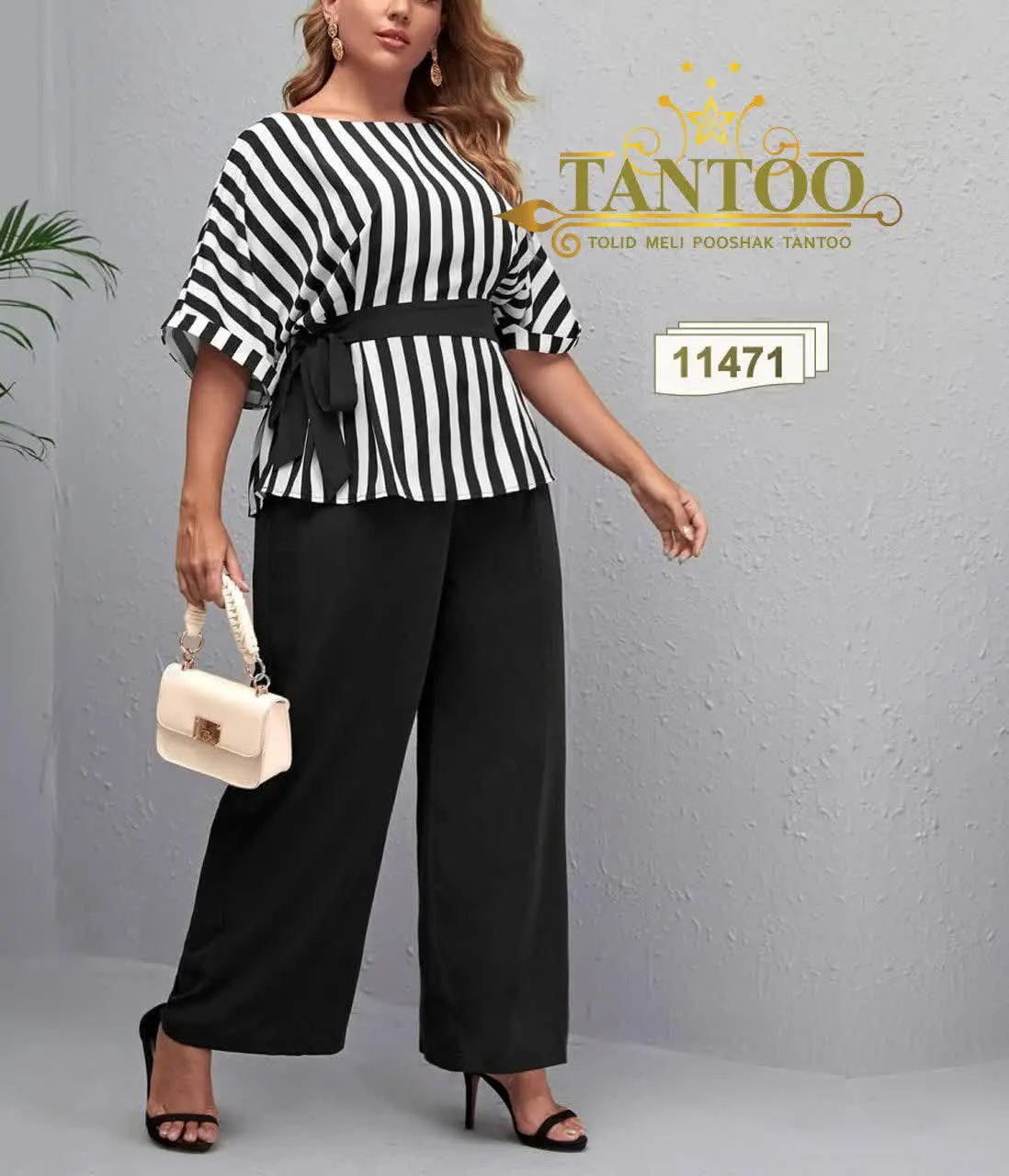 🤎ست بلوزشلوارمجلسی سایزبزرگ
