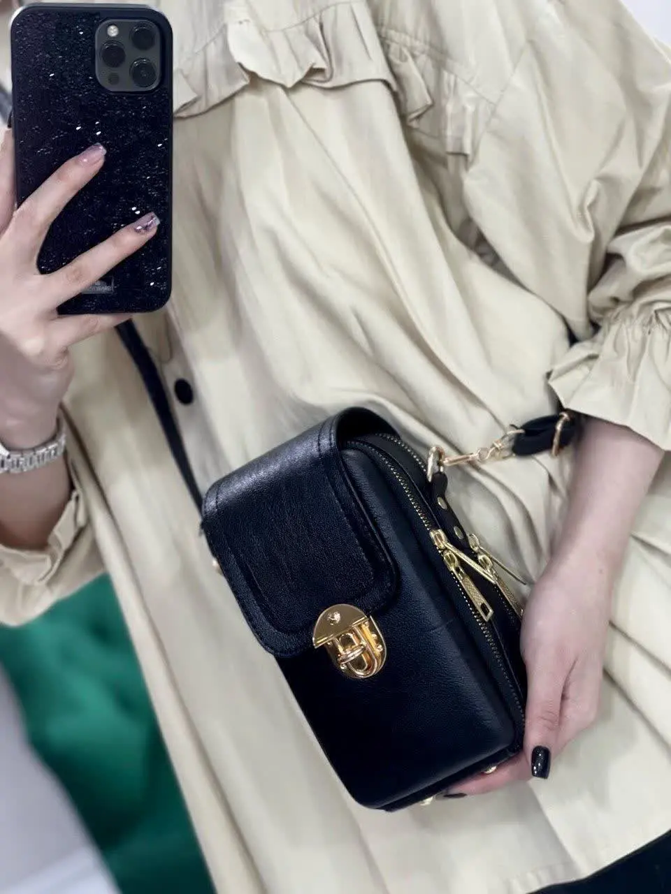 👛کیف دوشی جاموبایلی مدل سلین عمودی😍
