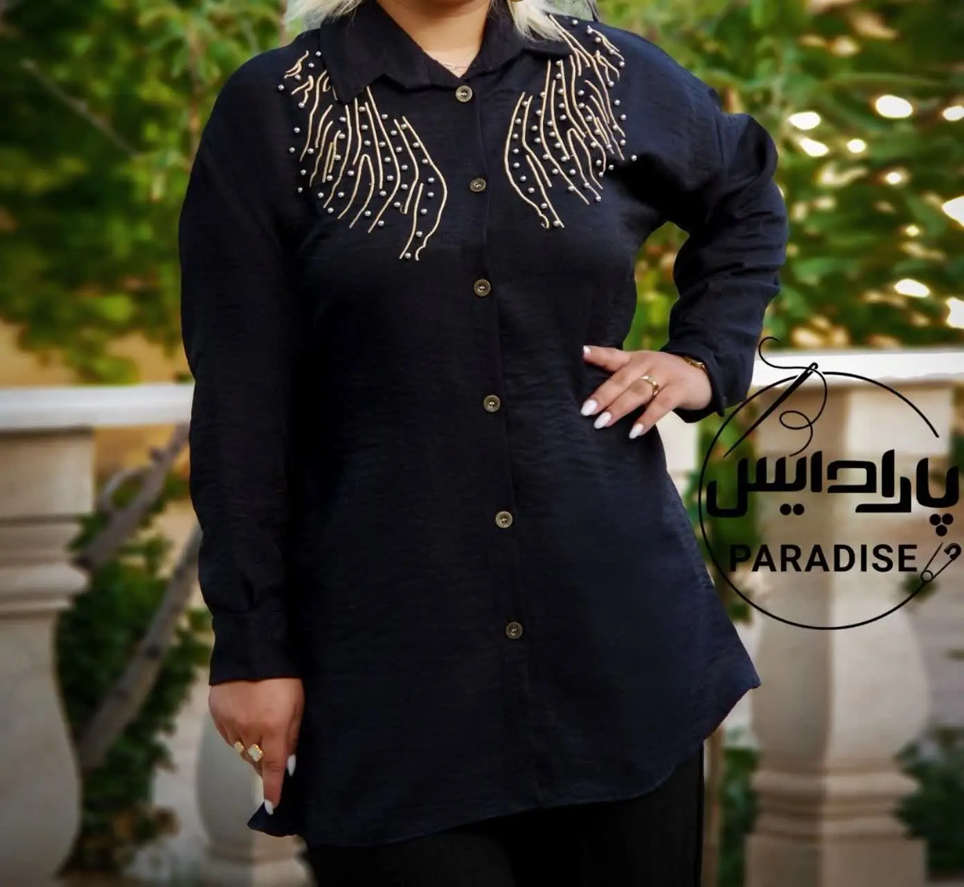 👚 مانتو گلدوزی و مروارید گل...