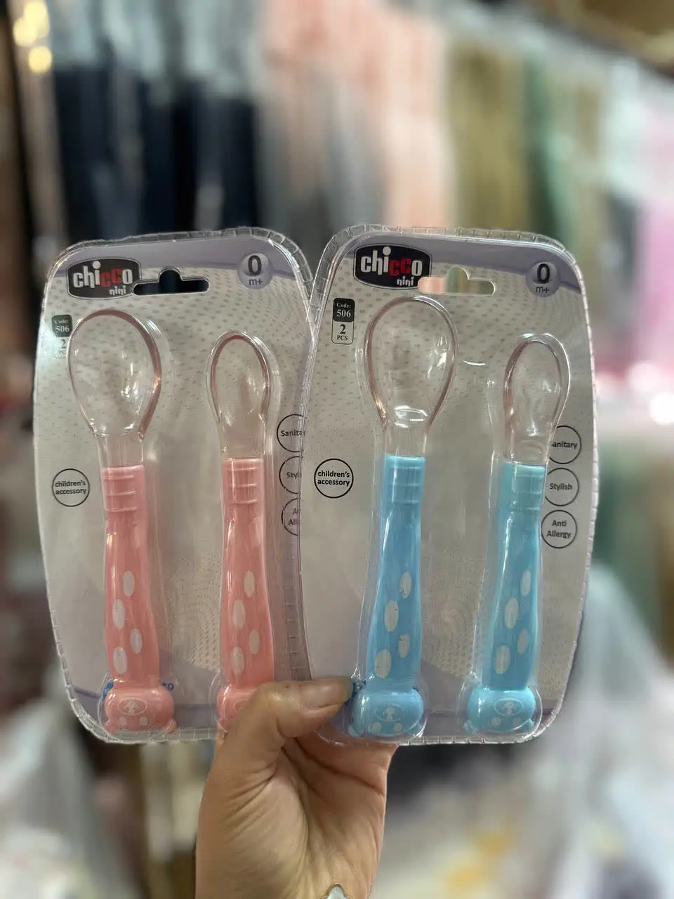 قاشق سر سیلیکونی دو عددی سر صاف چیکوبیبی کد ۵۰۶ (Chicco Baby) نوزادی و کودک کد ۴۶۰۰۵ 
