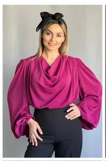 🌼شومیز یقه دراپه
