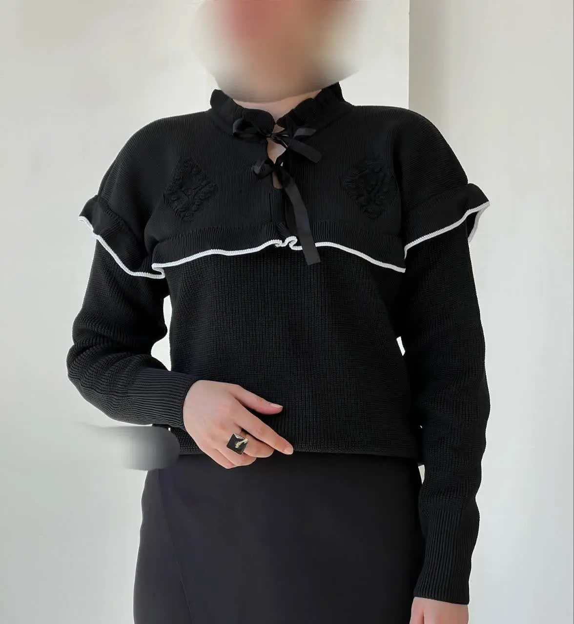 بافت یقه پاپیون در دو رنگ م...