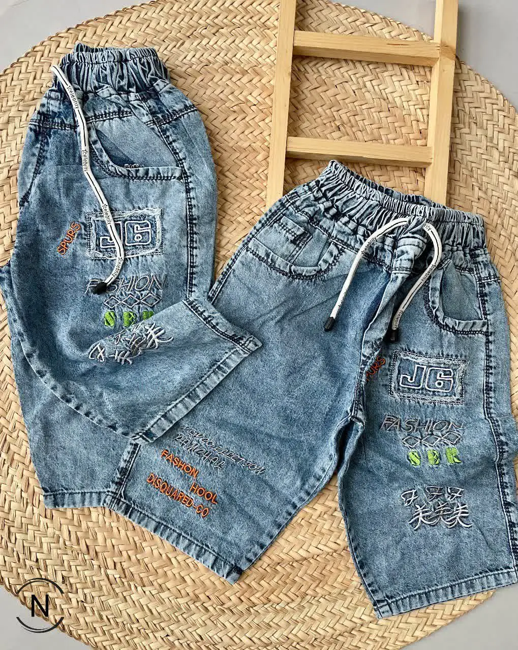 #شلوارک لی پسرانه گلدوزی J۶
