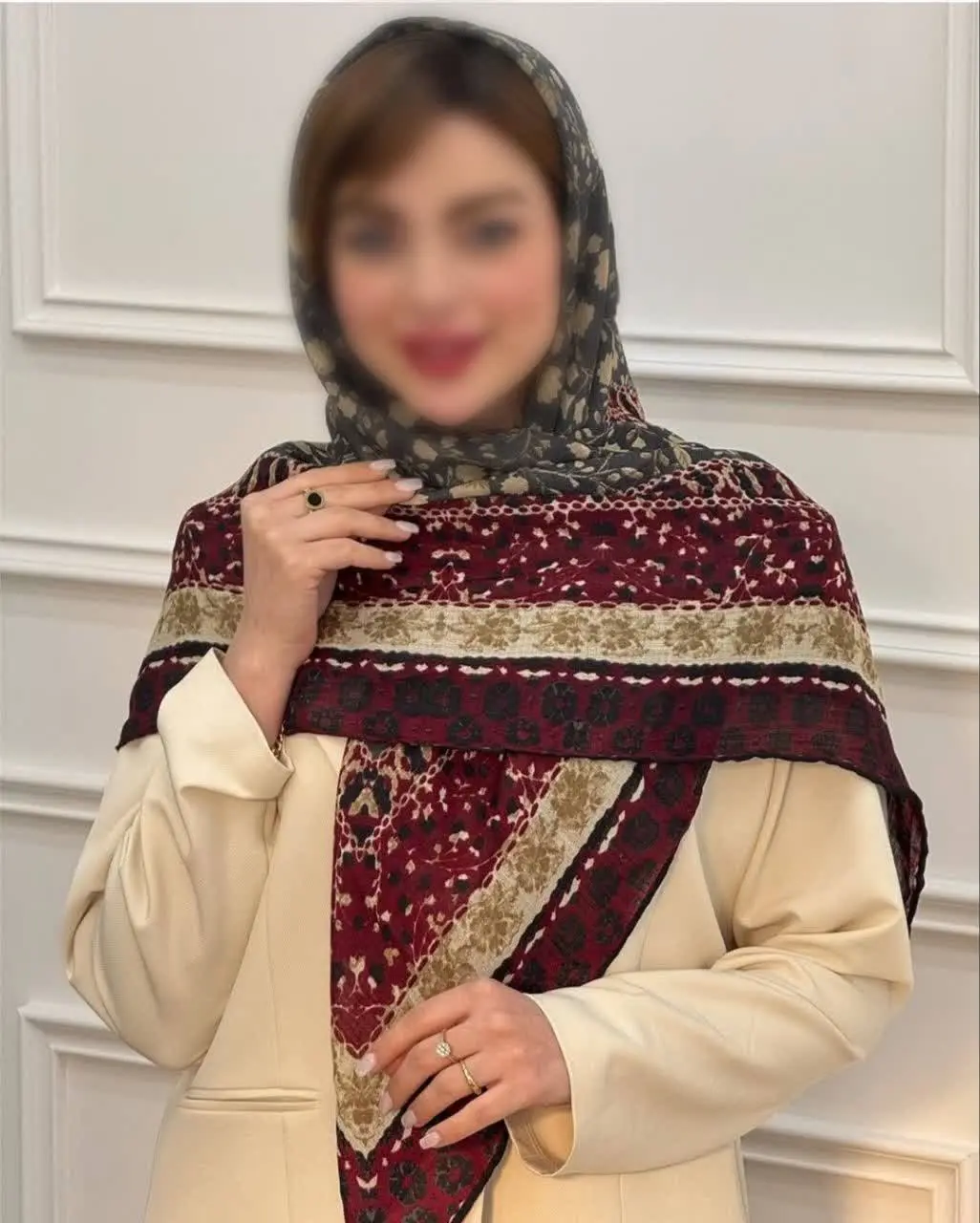🌸روسری گارزا نخی چاپ خیس