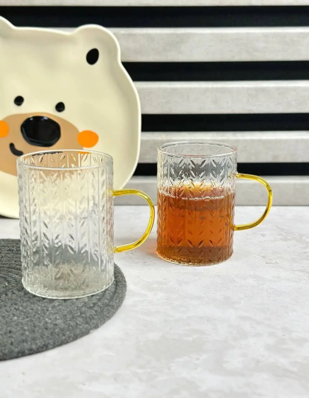 💥ماگ پیرکس دسته طلایی گندم💥