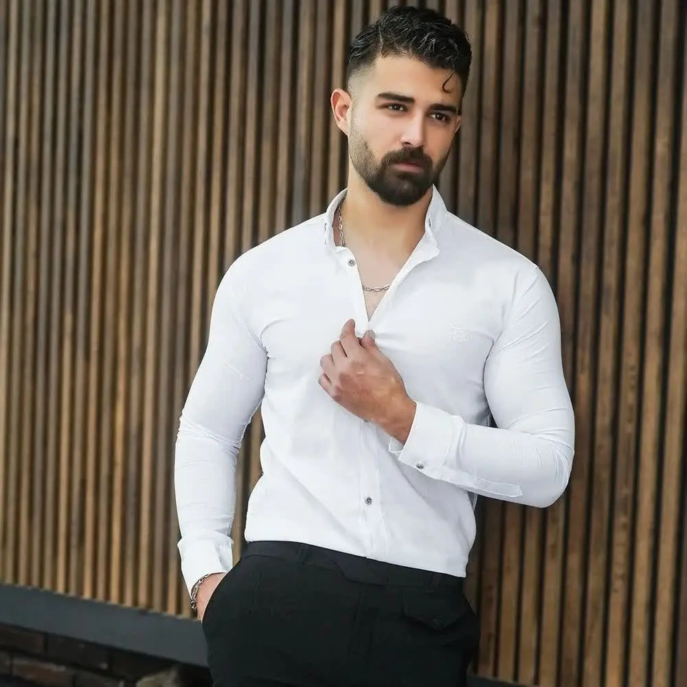 🏆پیراهن مردانه سفید مدل VQ
