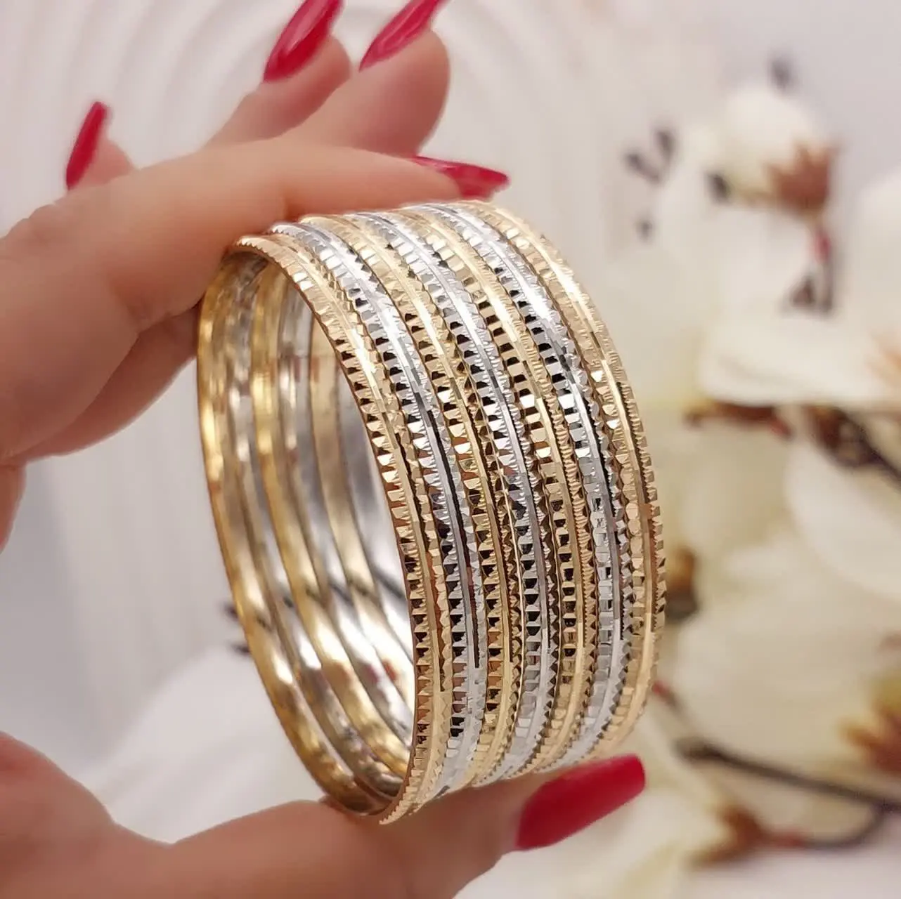 النگو ریز ۳میل دورنگ اصل طل...