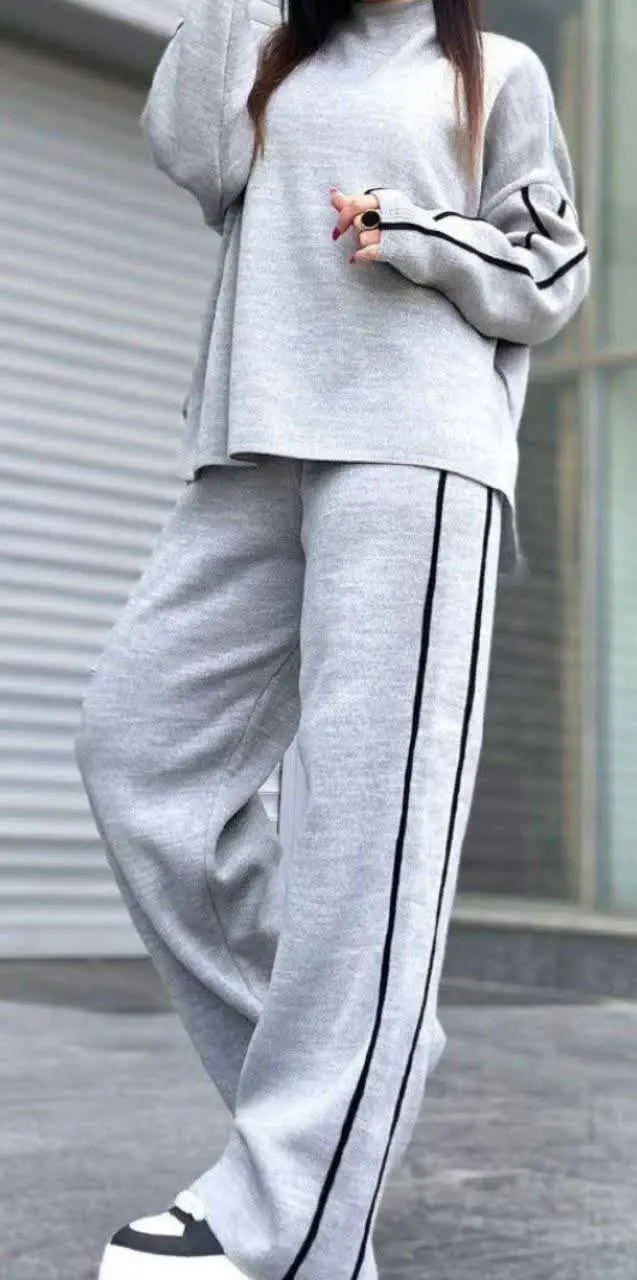 ست مانتو و شلوار بافت