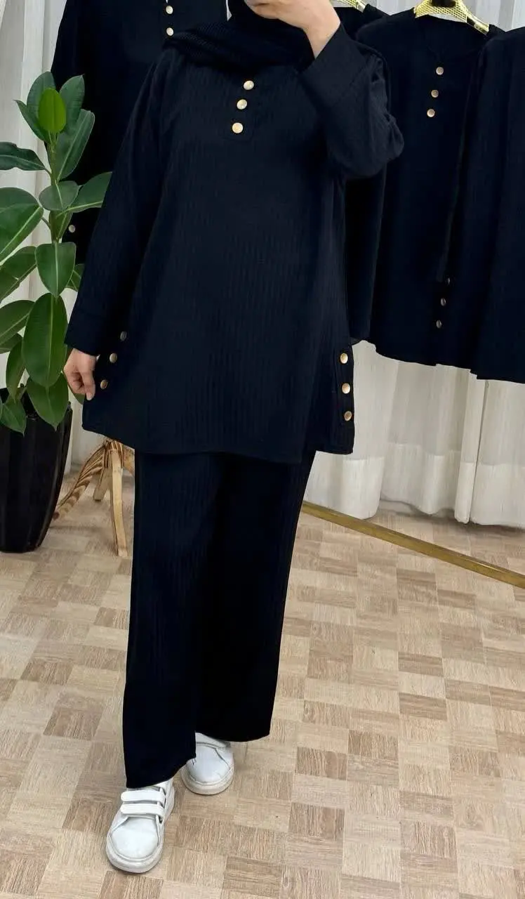 🔴نام: ست تونیک و شلوار محرمی بغل دکمه
