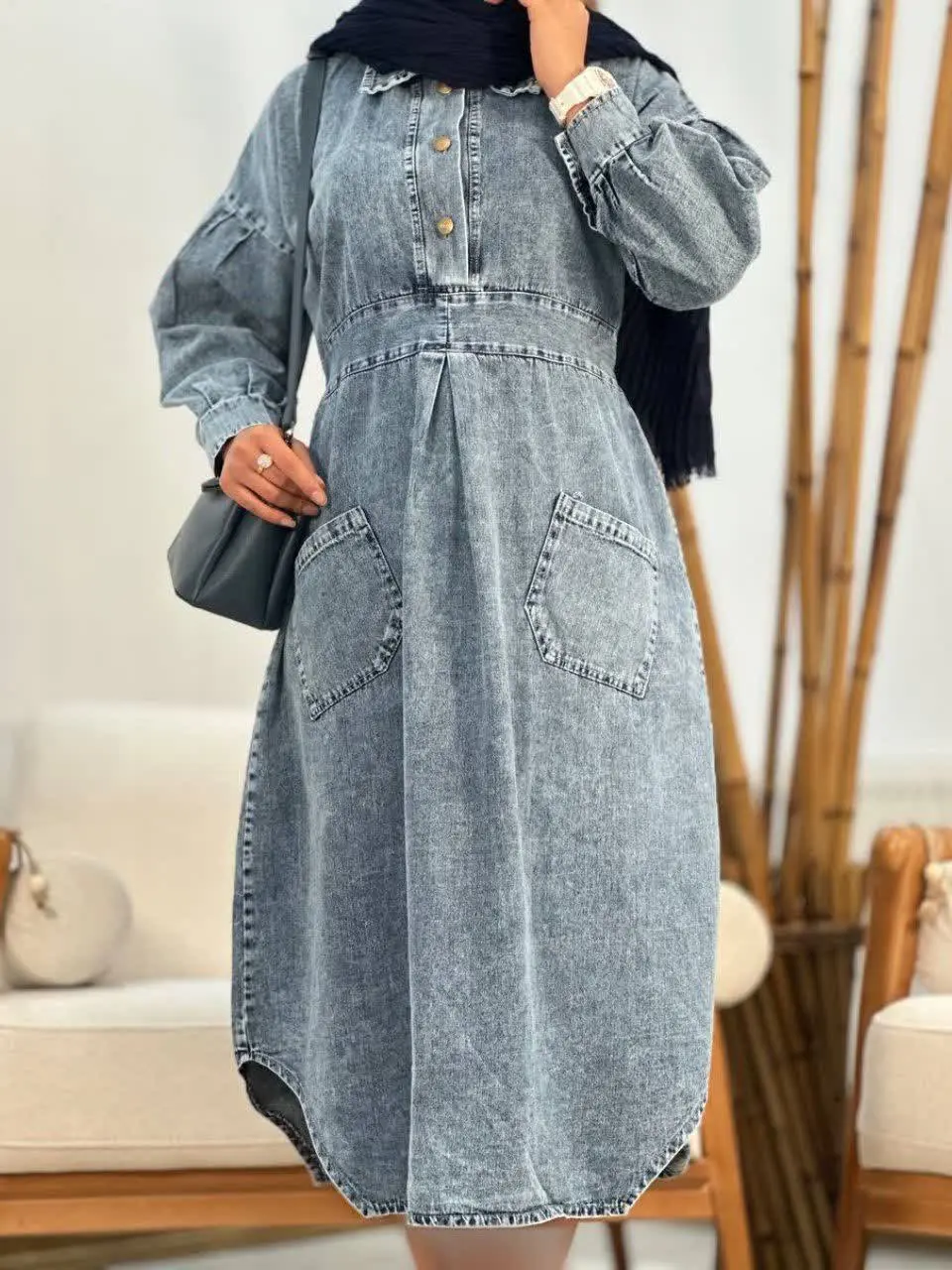 نام: پیراهن جین سه دکمه
