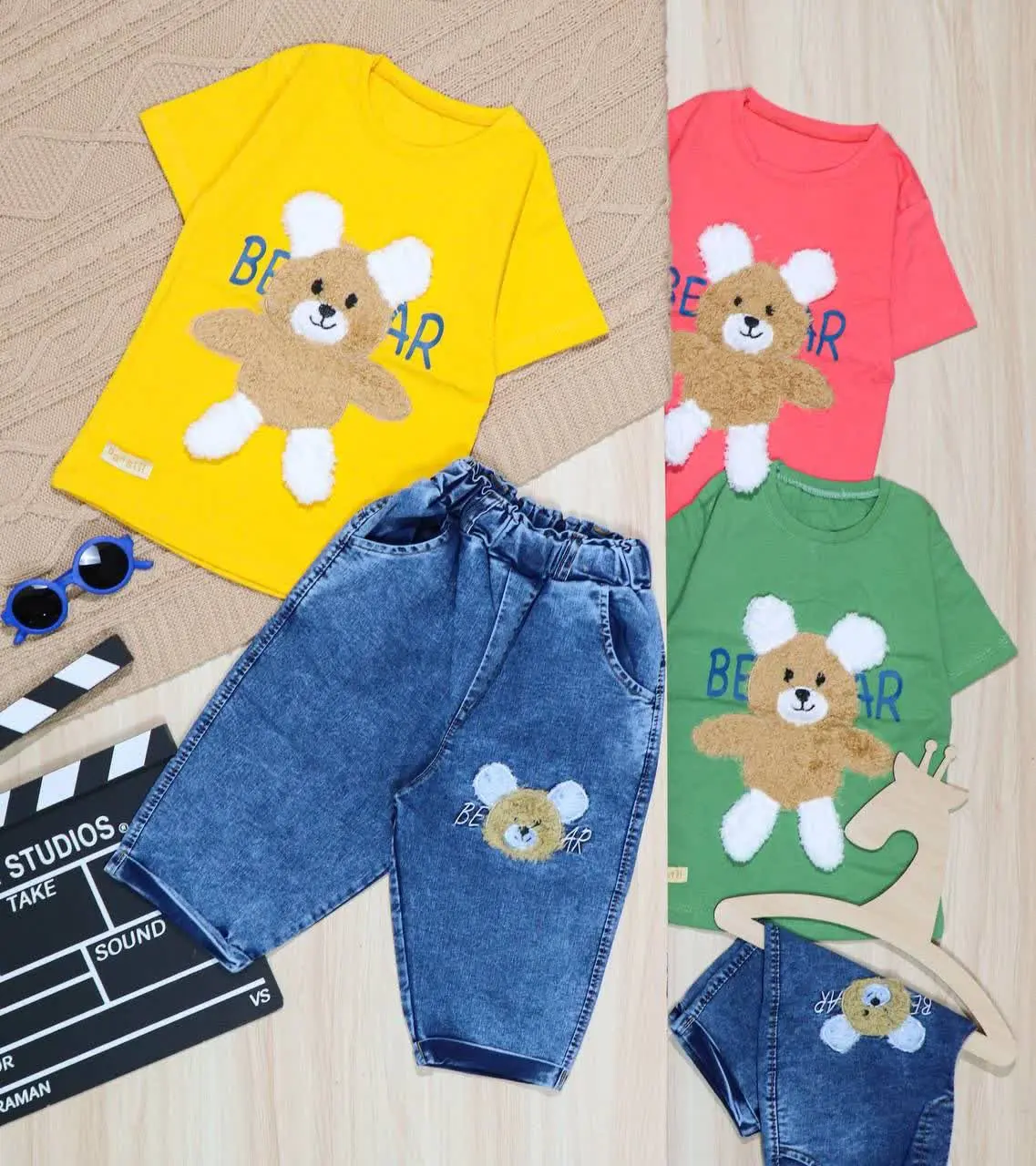 👫تیشرت و شلوارک جین خرس عروسکی BEAR👫
