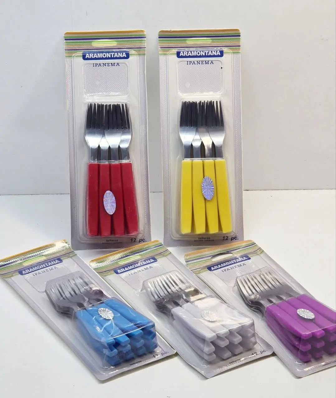 چنگال میوه خوری رنگی ۱۲ تای...