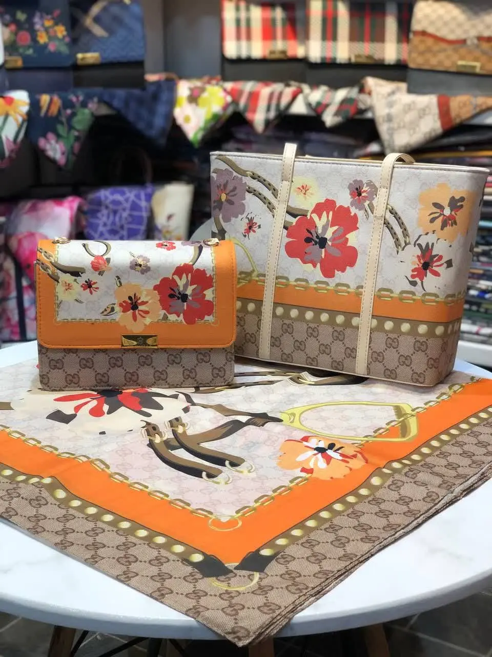 #ست_کیف_روسری_ترنج 🌸🌿
