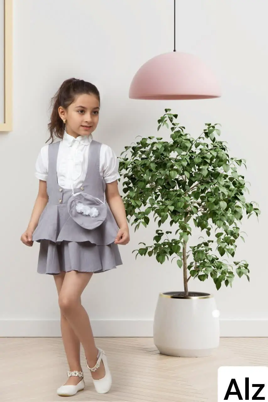 👫سارافون دخترانه ۳ تکه کیف دار مجلسی ✅
