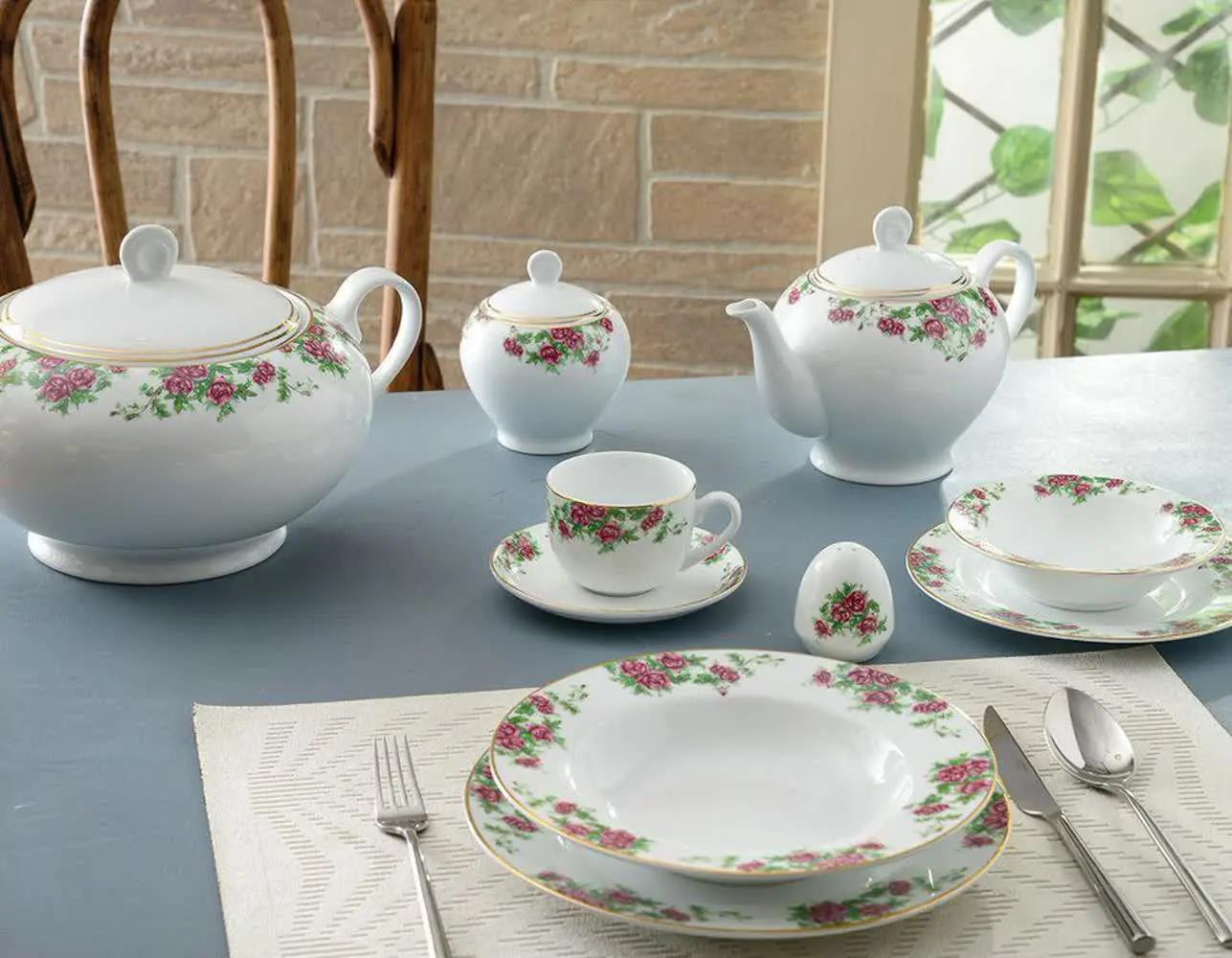 سرویس ایتالیااف ۱۰۲ پارچه بیدگل درجه یک 
