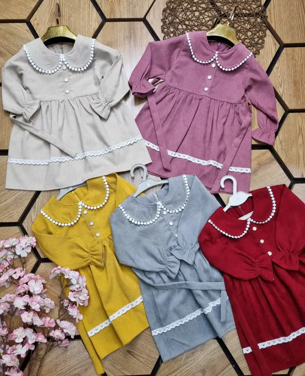 🤶سارافون مخمل یقه Bدخترانه👩