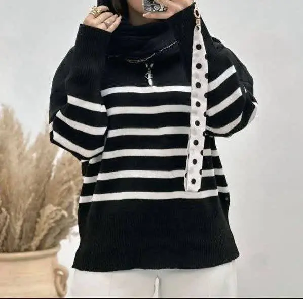 ❤️نام: بلوز بافت پینترستی زیپی
