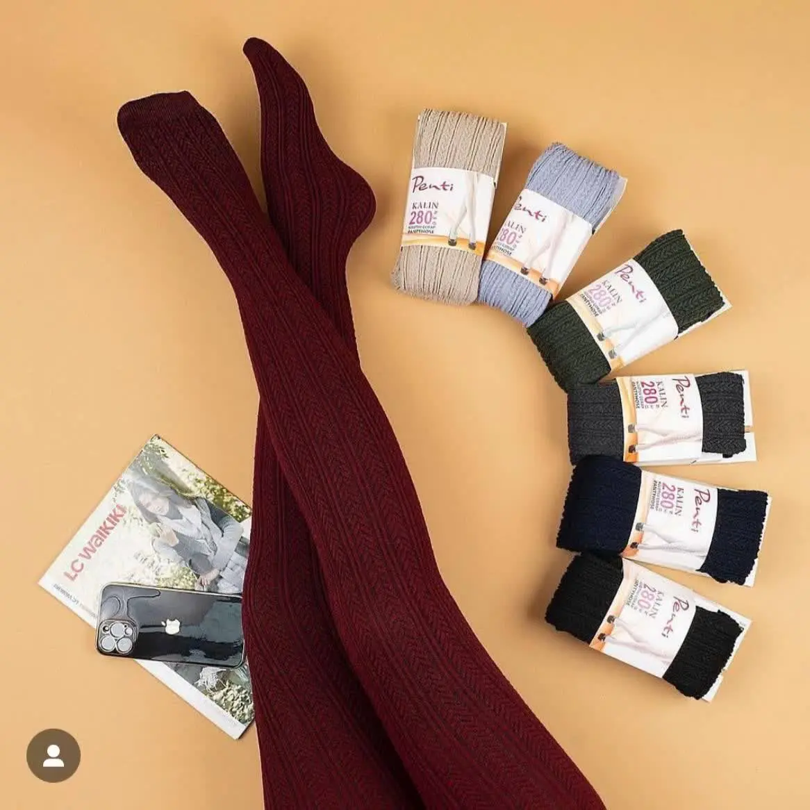 🌼جوراب شلواری پنتی طرح خوشه وارداتی
