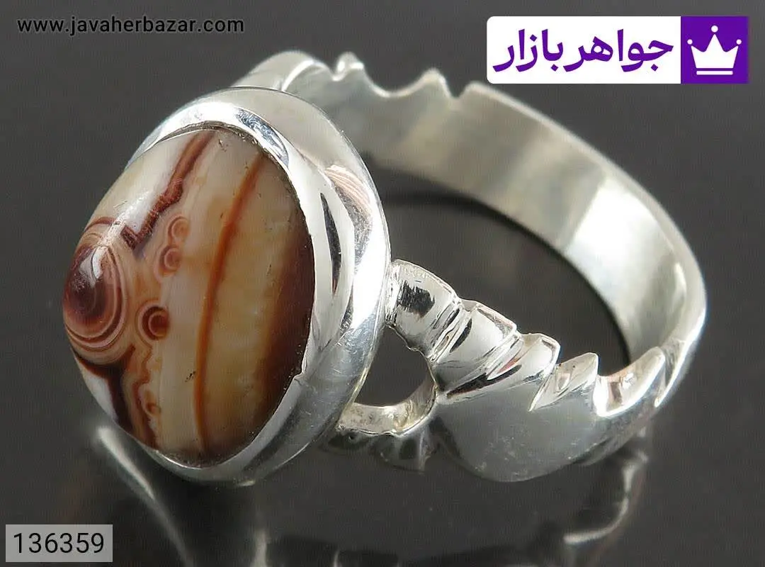 انگشتر نقره عقیق باباقوری م...