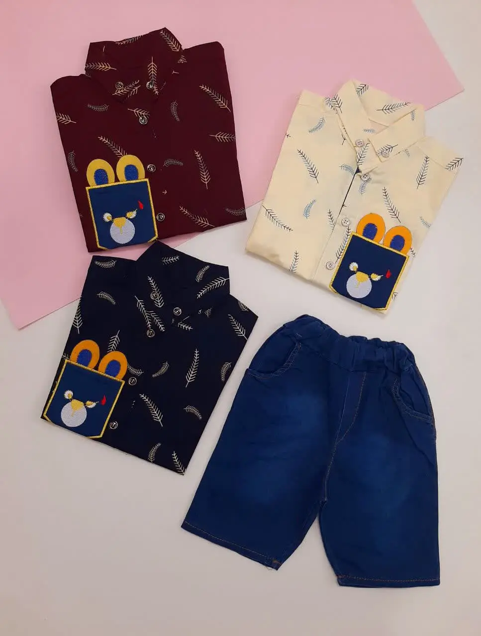 ♦️پیراهن آستین کوتاه و شلوارک پسرانه♦️
