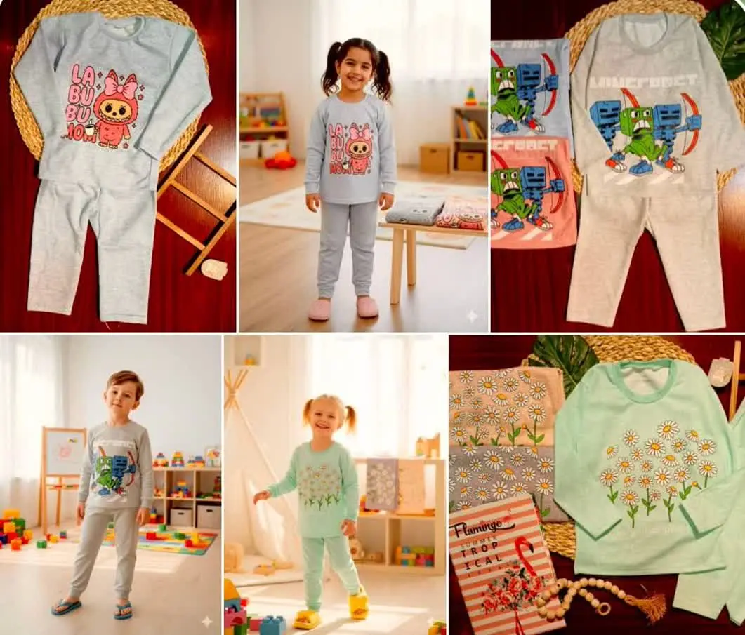 🧶 بلوز شلوار 🧸 ست رنگی بچه...