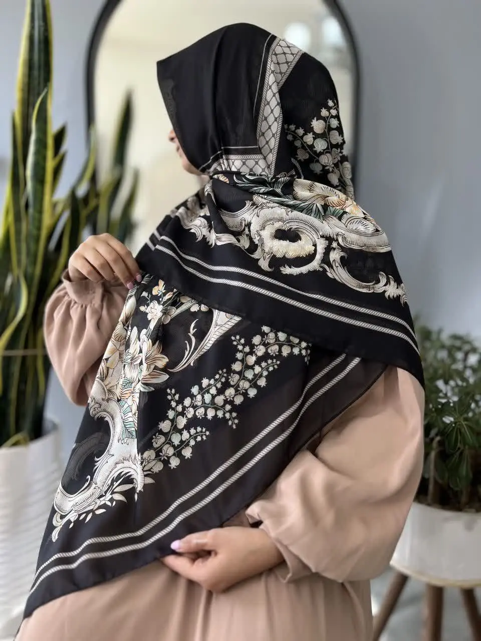 روسری کرپ شیفون مجلسی 🌱🌸