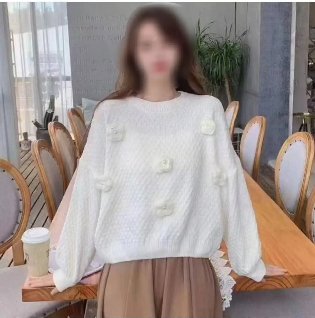 بافت یقه گرد فانتزی و خوشگل...