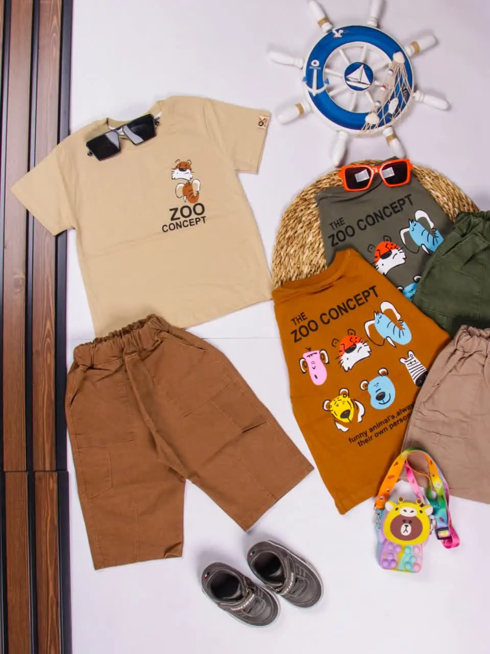 💢تیشرت شلوارک کتان (درجه۱) کله حیوانات💢
