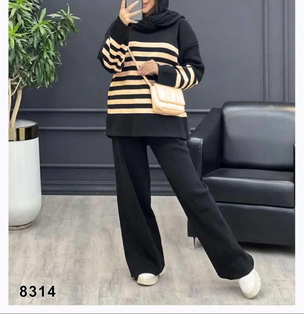 ست بلوز شلوار بافت اسپرت
