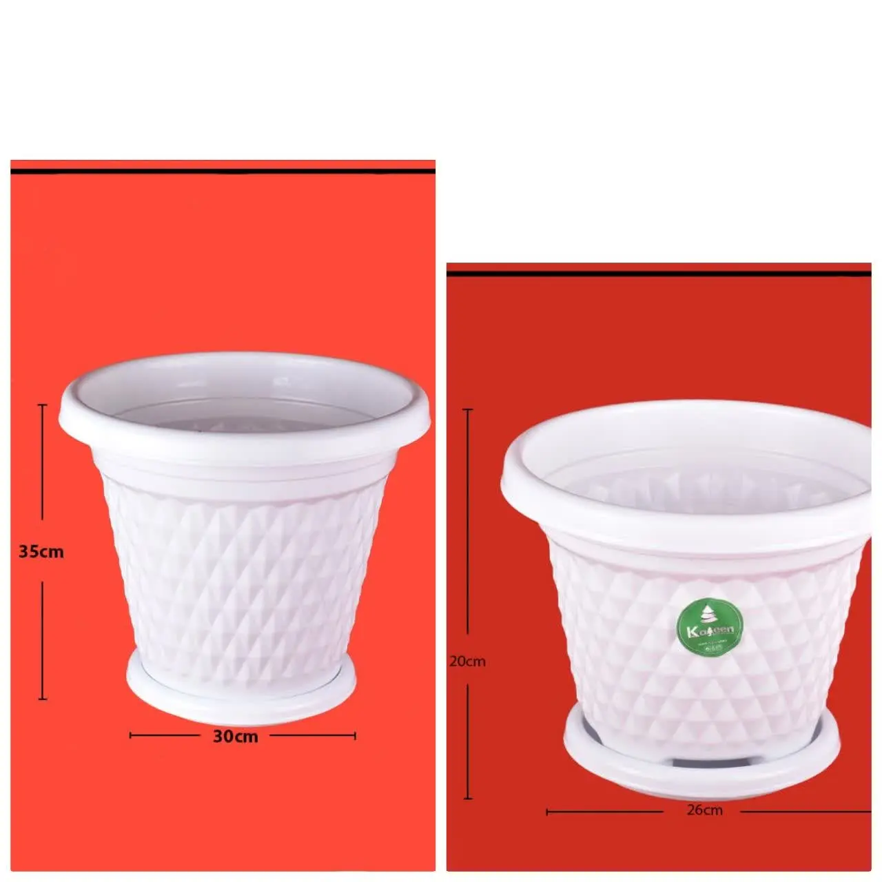 گلدان گرد الماس در دو سایز متوسط و خیلی بزرگ
